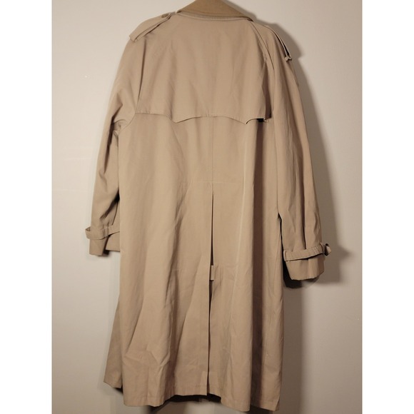 Vintage Misty Harbor Tan Long Double-Breasted  Trench Coat 50R - Picture 7 of 8